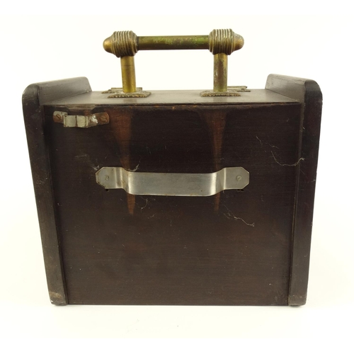 37 - Rosewood coal scuttle with brass fittings and metal liner