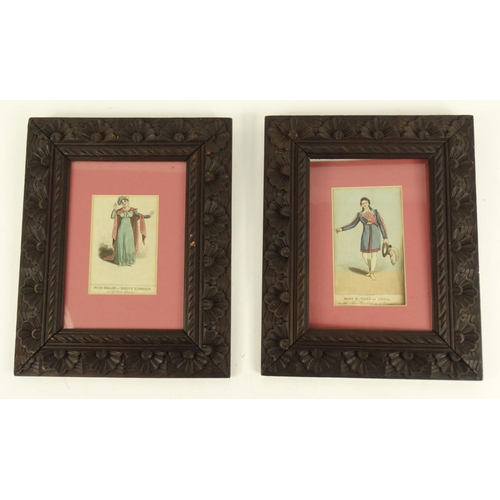 32 - Pair of J.Findlay coloured engravings of classical figures, with carved oak floral frames, 38cm x 31... 