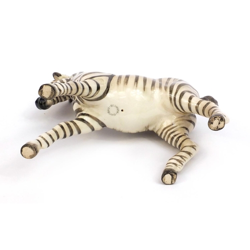 2112 - Beswick model of a zebra, factory marks to the base, 18cm high