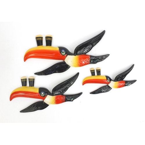 2128 - Graduated set of three Carlton Ware Guinness toucans, each with factory marks to the base, the large... 