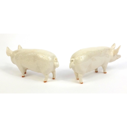 2118 - Two Beswick CH Wall Queen 40 model pigs, each with factory marks to the base, each 6,5cm high