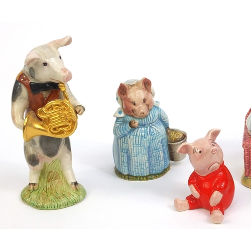 2147 - Group of six Beswick pigs comprising Beatrix Potters figures, aunt Pettitoes, Pigling Bland and Litt... 