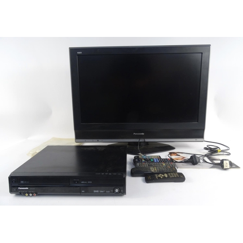 25 - Panasonic Viera 32inch LCD television and a Panasonic DVD VHS combi player