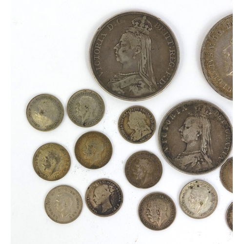 2390 - Group of Victorian and later British coinage including some silver examples - 1889 crown, 1889 half ... 