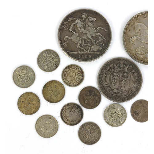 2390 - Group of Victorian and later British coinage including some silver examples - 1889 crown, 1889 half ... 