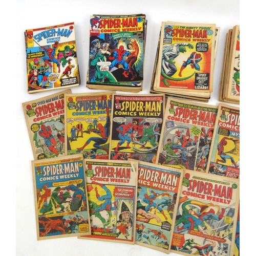 2254 - Collection of approximately 300 issues of Spiderman comics weekly including No.1