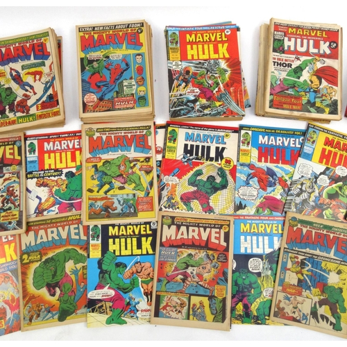 2253 - Collection of approximately 300 issues of The Mighty World of Marvel comics weekly including No.1