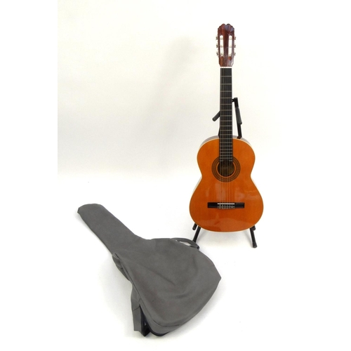 2076 - Concert Grande Spanish acoustic guitar with carrying case, 102cm high