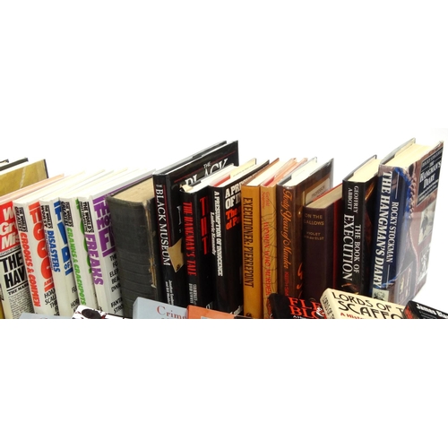 2200 - Large collection of hard and soft back crime torture and punishment books, including Real Crime Scen... 