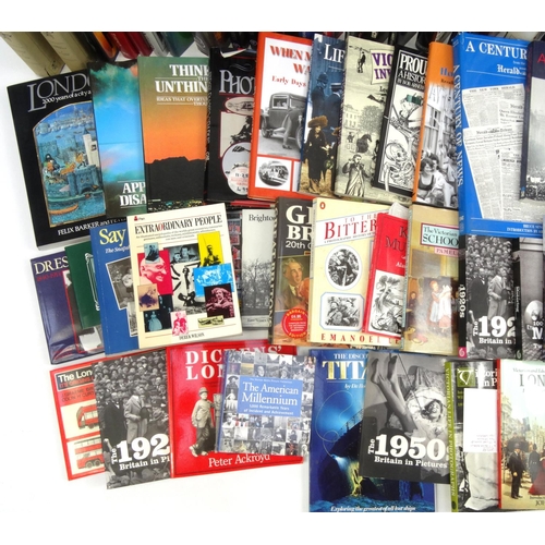 2197 - Large collection of hard and soft back World history books, including The 1950's Britain in Pictures... 