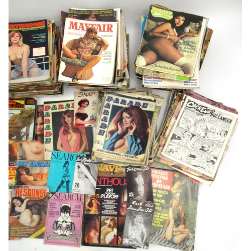 2190 - Extensive collection of mostly Fiesta, Knave, Mayfair and Penthouse adult magazines