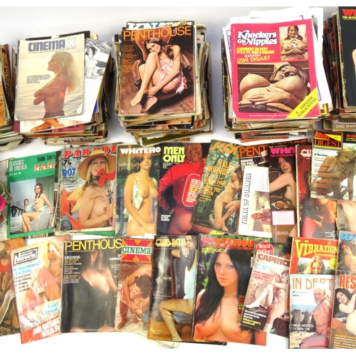 2190 - Extensive collection of mostly Fiesta, Knave, Mayfair and Penthouse adult magazines