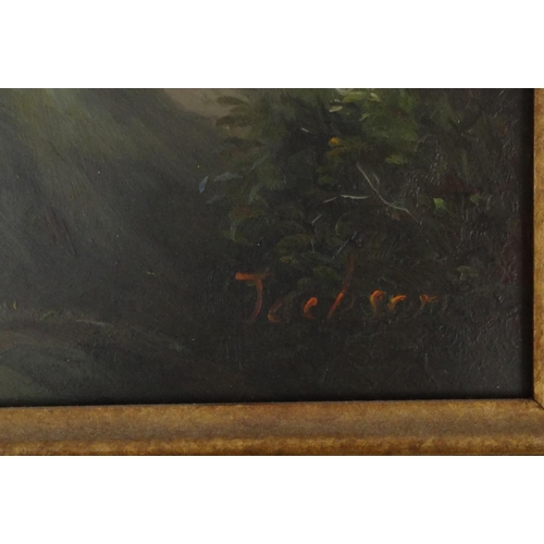 2274 - Oil onto board view of a bird, bearing an indistinct signature, mounted and gilt framed, 39cm x 19cm... 