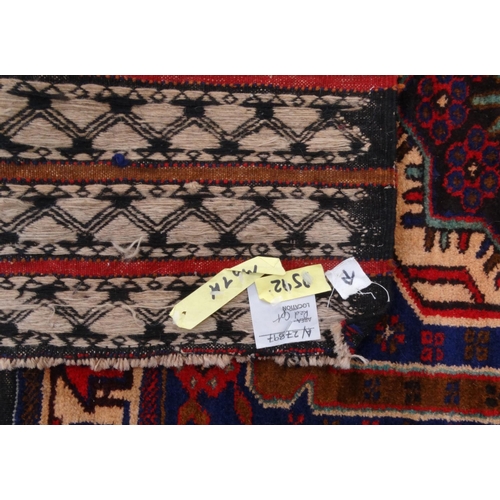 2055 - Group of Three rectangular Middle Eastern Afghan rugs, each with geometric design, each 160cm x 80cm