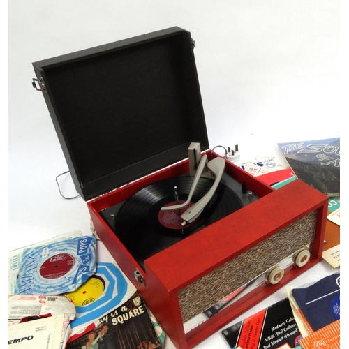 2071 - Vintage fidelity record player together with a selection of LP records, including Duran Duran etc