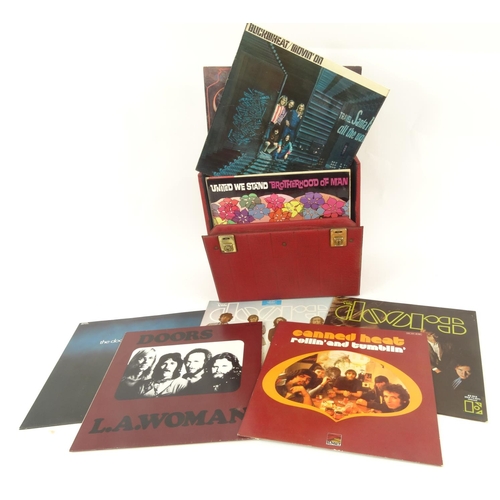 2084 - Case of LP records including The Doors, The Four Seasons, Johnny Rivers, Buckwheat etc