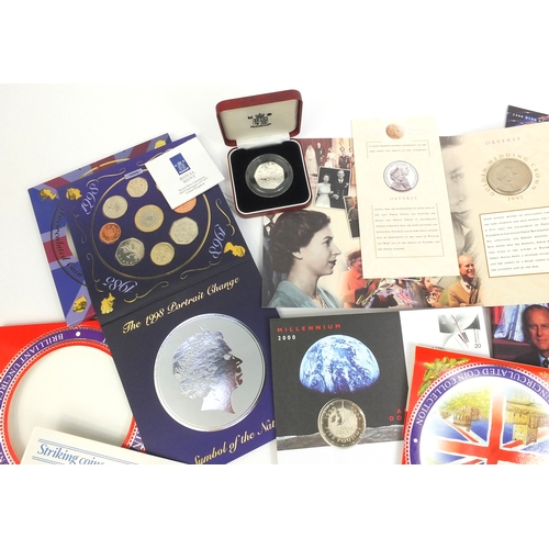 2397 - Group of proof and uncirculated coinage, including the silver proof D-Day commemorative fifty pence ... 