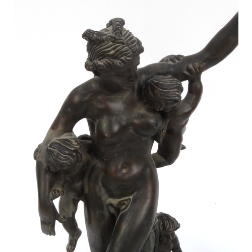 2158 - Two large decorative bronze style nude figures, the larger 61cm high