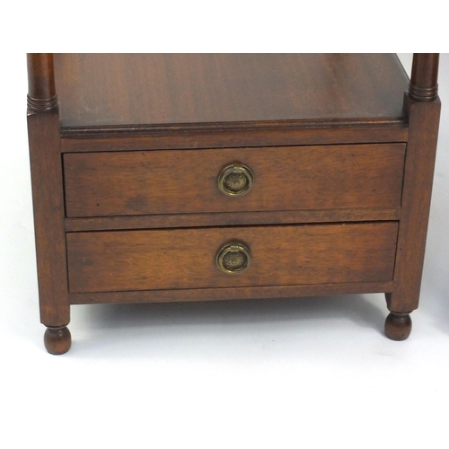 48 - Two Mahogany night stands fitted drawers to the bases, the larger 65cm high x 40cm wide x 48cm deep