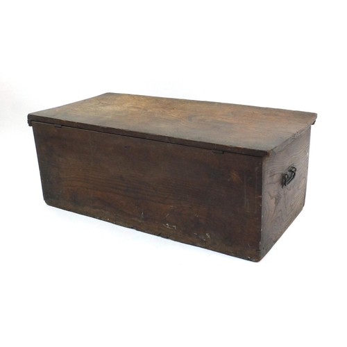 5 - Antique Elm blanket box, 36cm high x 96cm wide x 47cm deep