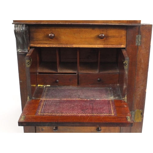 1 - Victorian mahogany secretaire Wellington chest, 120cm high x 64cm wide x 45cm deep