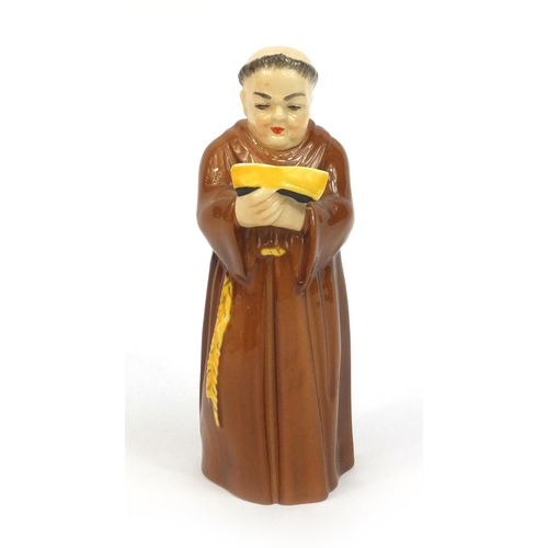 2072 - Royal Worcester porcelain monk candle snuffer, factory marks to the inside, 12cm high