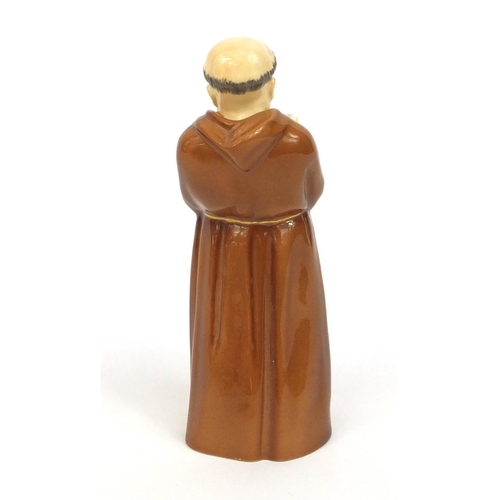 2072 - Royal Worcester porcelain monk candle snuffer, factory marks to the inside, 12cm high