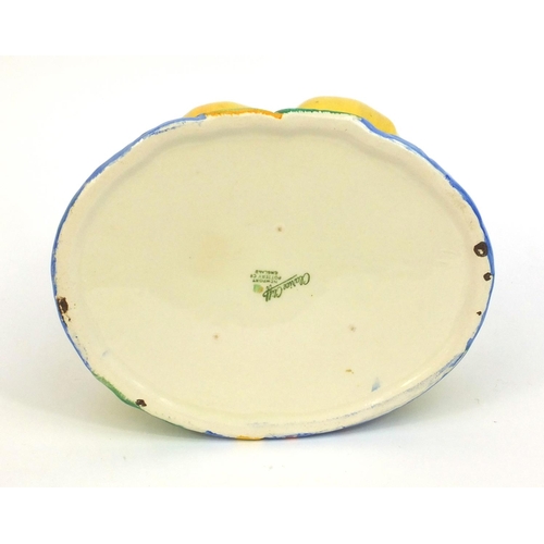 2104 - Clarice Cliff Newport pottery lily pad shaped bowl, factory marks to the base, 12cm high