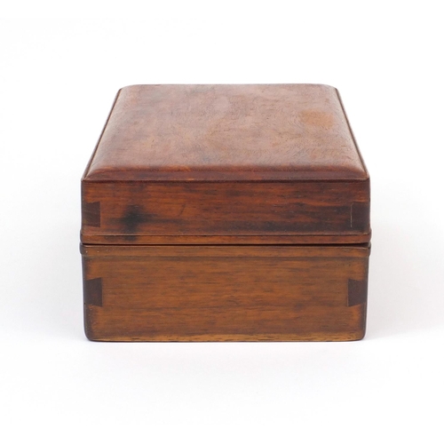 811 - Rectangular Chinese huali wood lidded box, 8.5cm high x 25cm wide x 14cm deep