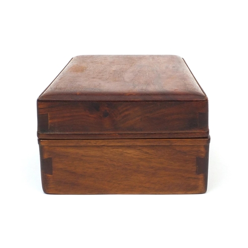 811 - Rectangular Chinese huali wood lidded box, 8.5cm high x 25cm wide x 14cm deep