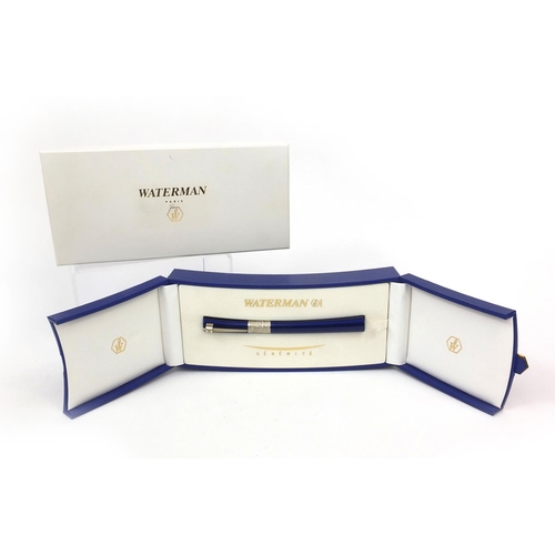 313 - Boxed Waterman Sérénité blue ball point pen, with accessories, 14.5cm long