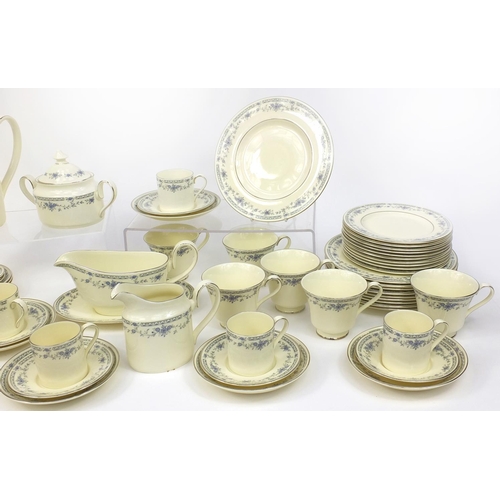 2111 - Collection of Minton's Bellemeade tea/dinnerware including tea pot, coffee pot, cups, saucers, milk ... 