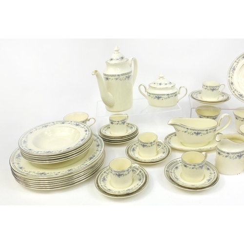 2111 - Collection of Minton's Bellemeade tea/dinnerware including tea pot, coffee pot, cups, saucers, milk ... 