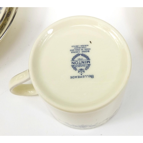 2111 - Collection of Minton's Bellemeade tea/dinnerware including tea pot, coffee pot, cups, saucers, milk ... 