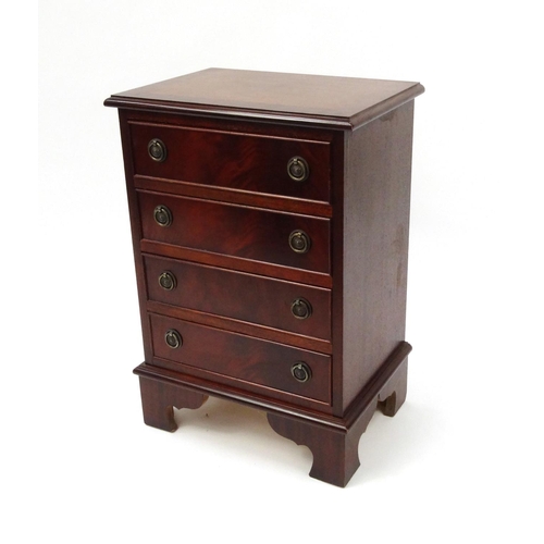 2049 - Georgian style mahogany four drawer chest, 67cm high x 46cm wide x 31cm deep