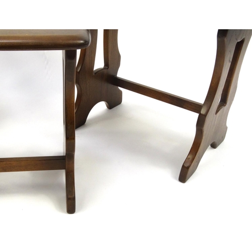2041 - Nest of three Ercol elm occasional tables, the largest 42cm high x 57cm wide x 35cm deep