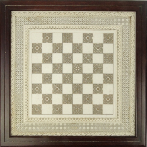 2014 - The Franklin Mint Raj chess set table, 68cm high x 52cm wide x 52cm deep