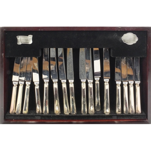 2110 - Eight place canteen of Cooper Ludlam Sheffield silver plated cutlery