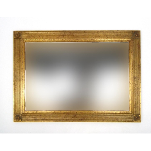 2024 - Gilt framed bevelled edge mirror, 112cm x 79cm