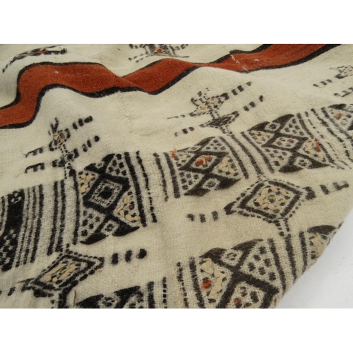 60A - African geometric patterned rug, approximately 245cm x 125cm