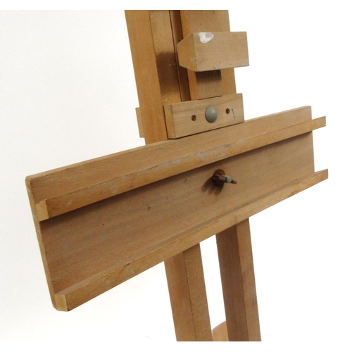 34 - Floor standing wooden artists easel, approximately 160cm high