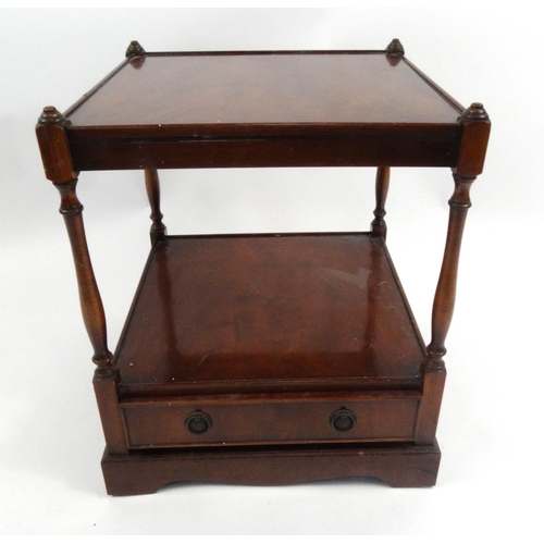 53 - Mahogany two tier nightstand fitted with a frieze drawer to the base, 55cm high x 45cm wide x 45cm d... 