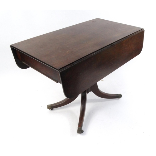 21 - Victorian mahogany Pembroke table, fitted with a frieze drawer to one end, 72cm high x 90cm wide (ex... 
