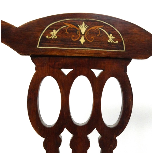 9 - Edwardian inlaid mahogany salon settee, 104cm long