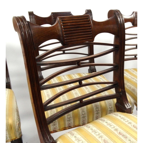 30 - Set of six Regency mahogany dining chairs
