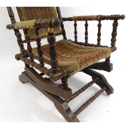 55 - 19th century Bobbin turned rocking chair