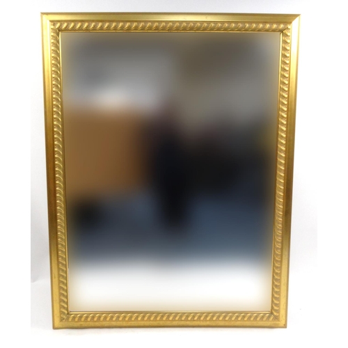 15 - Large gilt framed bevelled edge mirror, 138cm x 106cm