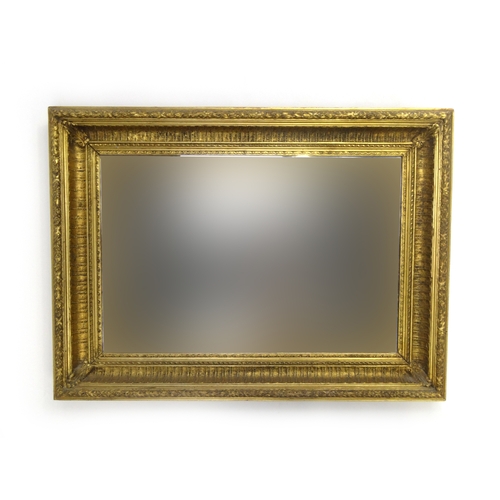 36 - Large gilt framed bevelled edge mirror, 98cm x 72cm
