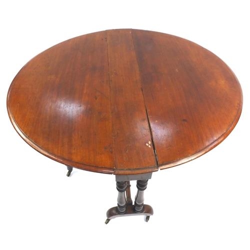14 - Victorian Mahogany Sutherland table, 72cm high x 100cm wide x 88cm deep