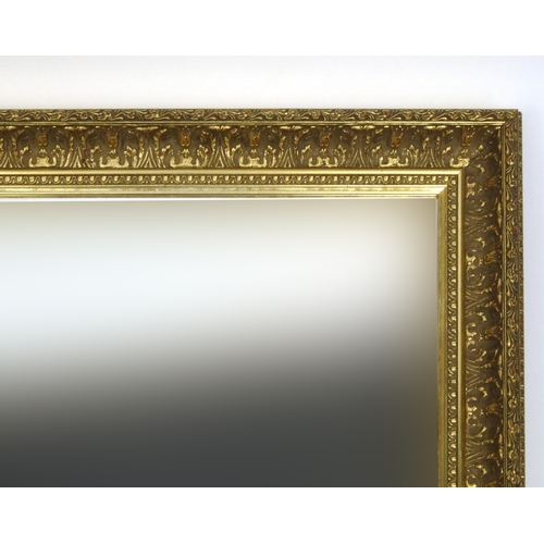 2016 - Gilt framed bevelled edge mirror, 100cm x 71cm